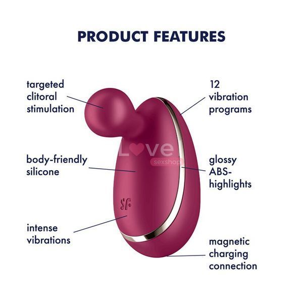 Вібратор для зовнішньої стимуляції Satisfyer Spot On 1 Berry, гнучкий відросток SO8413 фото