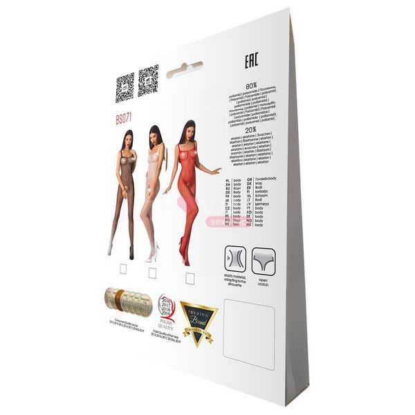Бодістокінг Passion BS071 red, комбінезон на бретелях PBS071R фото