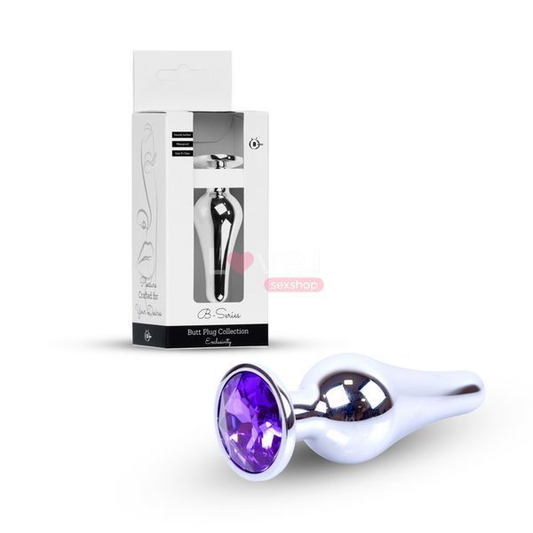 Анальна пробка - Jewellery Silver Long Plug Purple 62530064-00079 фото