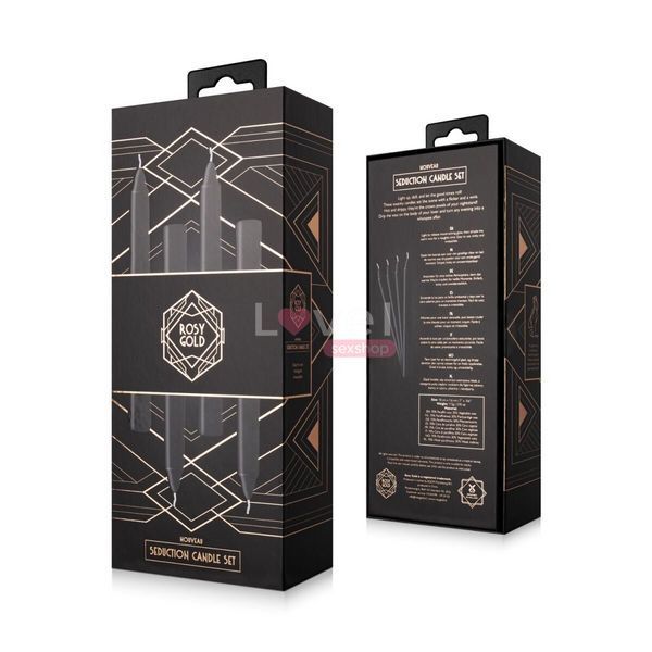 Набор свечей Rosy Gold - Seduction Candle Set - Black SX3907 фото