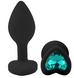 Силіконова анальна пробка EGZO Silicone Black Heart Plug Marine, size S SBH-07S фото 1