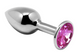 Металева анальна пробка з кристалом Alive Mini Metal Butt Plug Pink S SO6012 фото 1