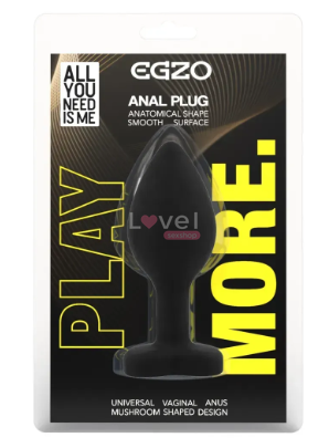 Силиконовая анальная пробка EGZO Silicone Black Heart Plug Red, size S SBH-03S фото