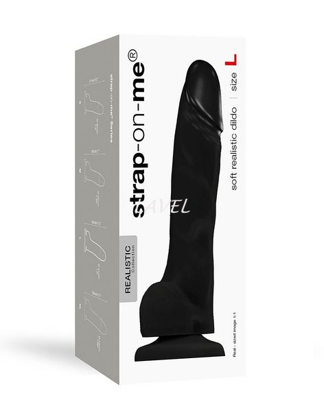 Реалистичный фаллоимитатор Strap-On-Me SOFT REALISTIC DILDO Black - Size L SO4523 фото