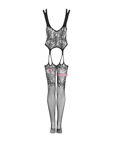 Бодистокинг Obsessive Bodystocking F237 XL/XXL, растительное плетение, имитация чулок SO7234 фото