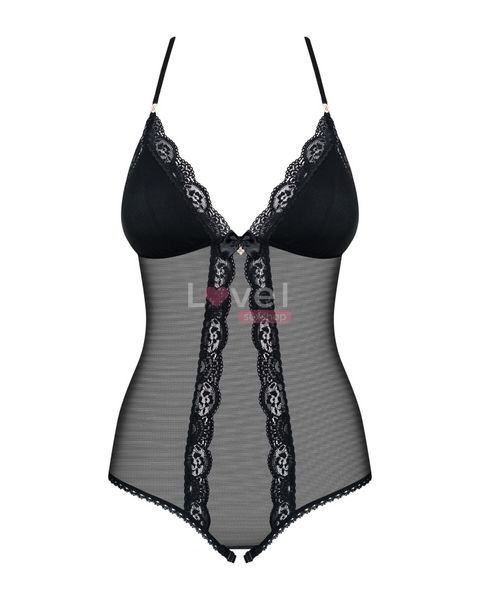 Сітчастий боді з відкритими сідницями Obsessive 841-TED-1 teddy S/M, чорний SO7184 фото