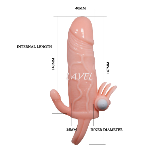 Насадка на член - Brave Man Vibrating Penis Sleeve Flesh 6603BI0498 фото