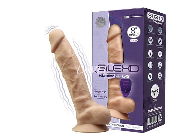 Фалоімітатор з вібрацією SilexD Vetus Vibro Flesh (MODEL 1 size 8in) + LRS, двошаровий, діаметр 4,2 SO8213 фото