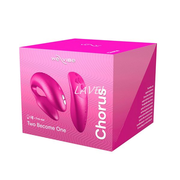 Смарт-вібратор для пар We-Vibe Chorus Cosmic Pink, сенсорне керування вібраціями стисненням пульта SO6921 фото