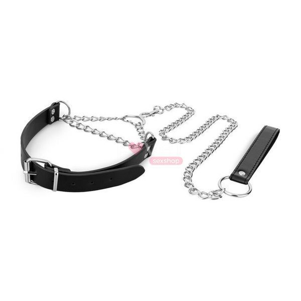Нашийник з повідцем Bedroom Fantasies: Collar with Chain - Silver SX2207 фото