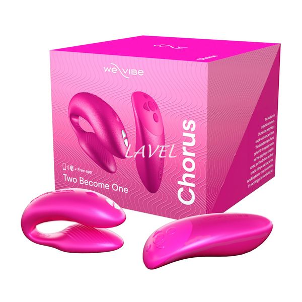 Смарт-вібратор для пар We-Vibe Chorus Cosmic Pink, сенсорне керування вібраціями стисненням пульта SO6921 фото