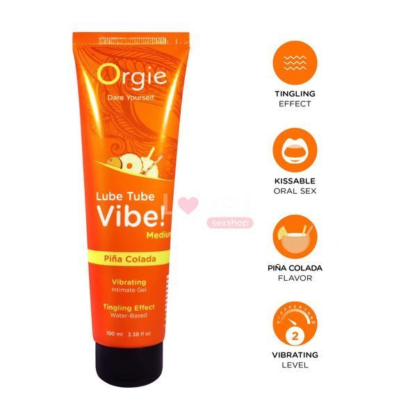 Вибролубрикант Orgie Lube Tube Vibe! Pina Colada 100 мл SX3135 фото