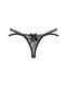 Трусики-стрінги Obsessive Blomentis thong, M/L, чорні, мереживні, боковинки &mdash; подвійні смужки SX1037 фото 4