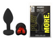 Силиконовая анальная пробка EGZO Silicone Black Heart Plug Red, size S SBH-03S фото 2