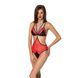 Полупрозрачное боди с кружевом Passion PEONIA BODY S/M red SO8461 фото 1