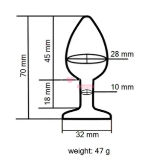 Анальна пробка з кристалом EGZO Silver Round Plug Rose size S MSR-12S фото