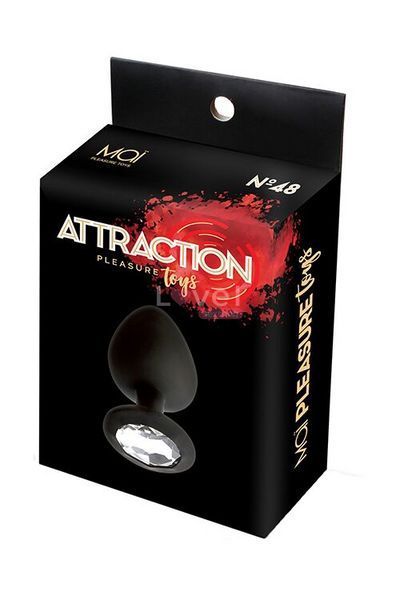 Анальная пробка с кристаллом MAI Attraction Toys №48 Black, длина 8,2см, диаметр 3,5см SO4631 фото