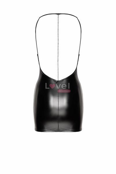Платье Noir Handmade F307 Mirage wetlook mini dress with jewelry rhinestone chain - 3XL SX0284 фото