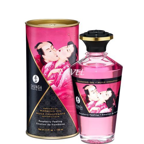 Розігрівальна олія Shunga Aphrodisiac Warming Oil – Raspberry Feeling (100 мл) без цукру, смачна SO2494 фото