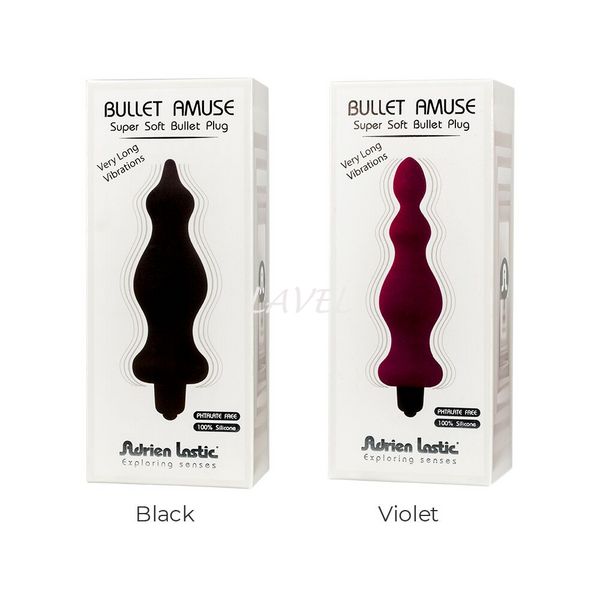 Анальна пробка з вібрацією Adrien Lastic Bullet Amuse Black, макс. діаметр 3,9 см AD20309 фото