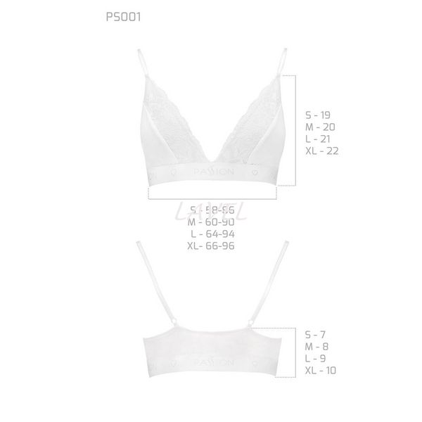 Еластичний топ з мереживом Passion PS001 TOP L, white SO4187 фото