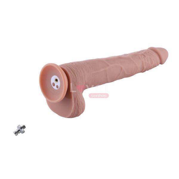 Фаллоимитатор 11.8&Prime; с вибрацией для секс-машин Hismith Silicone Dildo with Vibe, KlicLok, пульт ДУ SX4009 фото