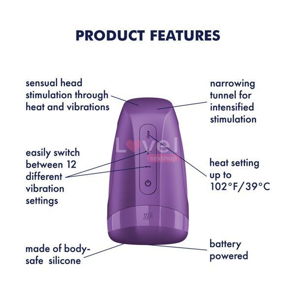Мастурбатор Satisfyer Men Heat Vibration Battery Series имитатор минета, подогрев и вибрация SX3843 фото