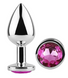 Анальна пробка з кристалом EGZO Silver Round Plug Rose size S MSR-12S фото 1