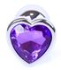 Анальна пробка металева з кристалом серце Jewellery SILVER, кристал фіолет (дов 7см, ширина 2,7см) BS6400052 фото 2