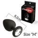 Анальная пробка с кристаллом MAI Attraction Toys №48 Black, длина 8,2см, диаметр 3,5см SO4631 фото 2