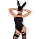 Еротичний костюм кролика Obsessive Bunny costume S/M, black, боді, чокер, гартери, панчохи, маска SO7701 фото 1