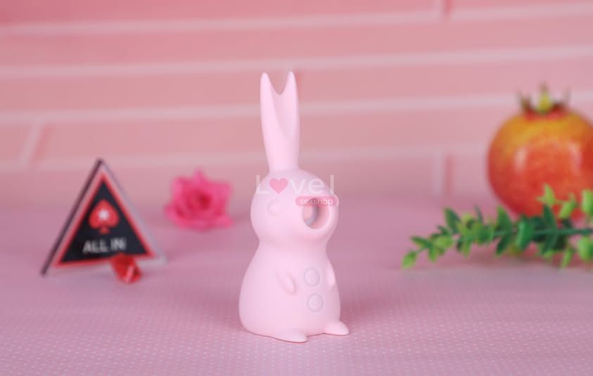 Вакуумний стимулятор Pink Bunny з вібрацією та язичком, рожевий LAV2000127 фото