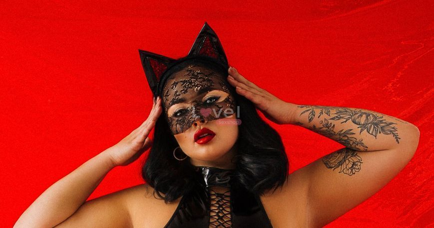 Кружевная маска "Кошка", рисунок кружева может отличаться от фото SO5044 фото