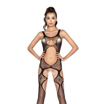 Бодистокинг Passion BS039 black, комбинезон, имитация чулок PBS039B фото