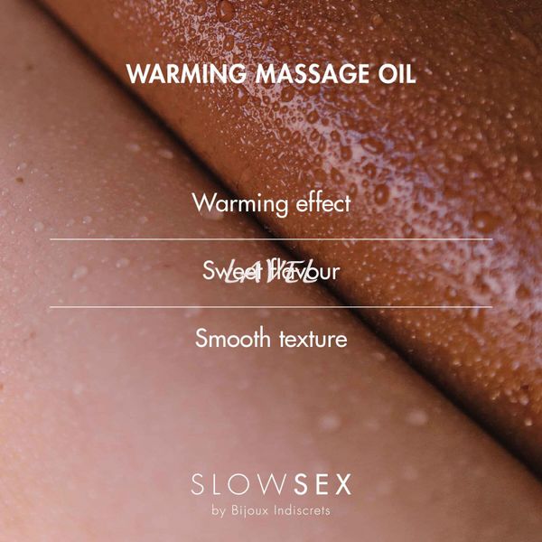 Розігрівальна їстівна масажна олія Bijoux Indiscrets Slow Sex Warming massage oil SO5906 фото