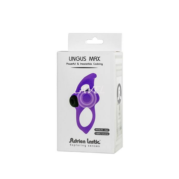 Эрекционное виброкольцо Adrien Lastic Lingus MAX Violet с язычком для стимуляции клитора AD30723 фото