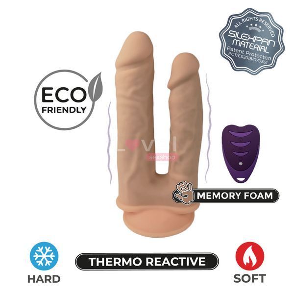 Двойной фаллоимитатор с вибрацией SilexD Double Gusto Vibro Flesh (Model 1 size 8" & 7") + LRS, диам SO8209 фото