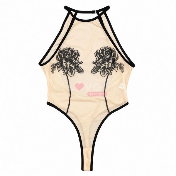 Боди Black Rose из полупрозрачной сетки с цветочным декором, размер M (44&ndash;46). TNS1097 фото