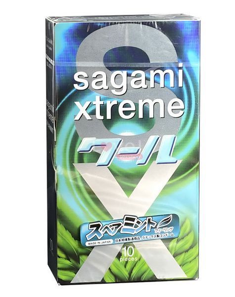Презерватив латексний з пролонгуючим ефектом Sagami Xtreem Mentol  з ароматом м&rsquo;яти, 1 шт ON220577 фото
