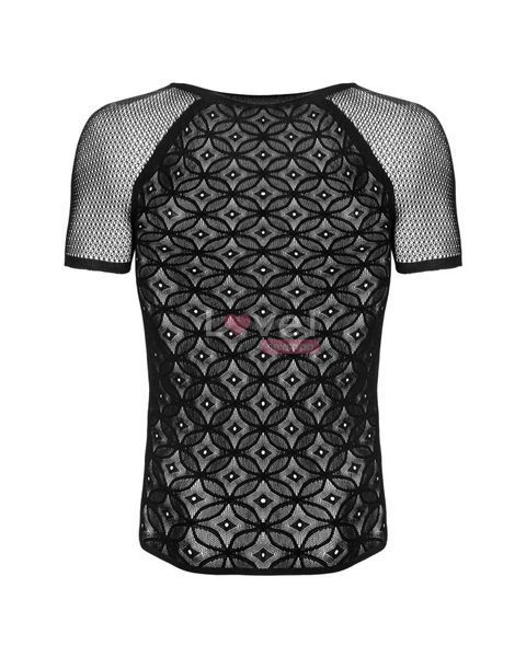 Мужская полупрозрачная футболка с орнаментом Obsessive T102 T-shirt S/M/L, черная SO7310 фото