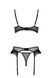 Комплект Passion KERRIA SET WITH OPEN BRA black, S/M, бюстгальтер з відкритою чашкою, стрінги, пояс для панчіх SX0495 фото 4