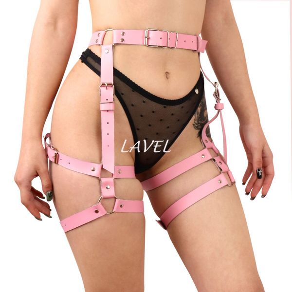 Гартеры Art of Sex - Claire, натуральная кожа, размер XS-M, цвет розовый SO7525 фото