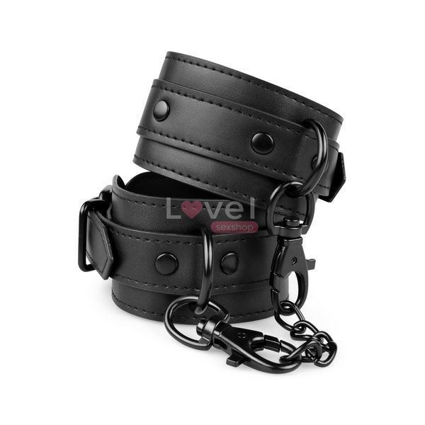 Наручники Bedroom Fantasies: Faux Leather Handcuffs One Size, чорні SO8803 фото