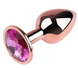 Анальная пробка с кристаллом EGZO Rose Gold Round Plug Rose size M 6611717007-59 фото 3