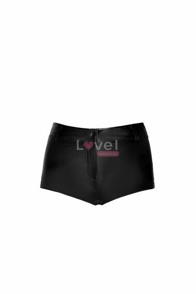 Шортики Noir Handmade F318 Wild, XL, black, під латекс, крокодиловий принт, з доступом SX0336 фото