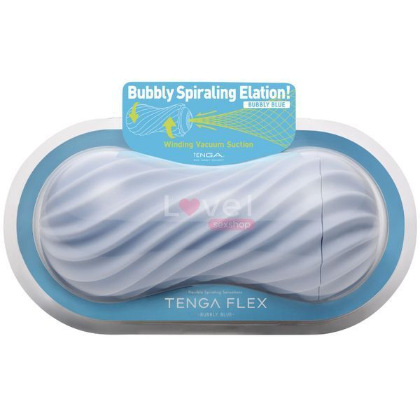 Мастурбатор Tenga FLEX Bubbly Blue зі змінною інтенсивністю, можна скручувати, вакуум SO7038 фото