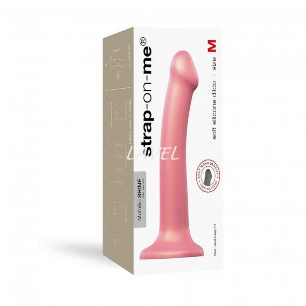 Насадка для страпона Strap-On-Me Mono Density Dildo Rose M, диам. 3,3см, однослойный силикон, гибкий SO3568 фото