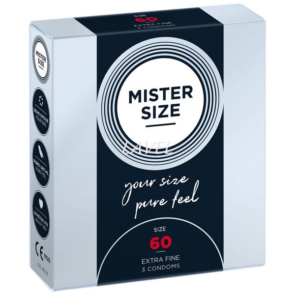 Презервативы Mister Size - pure feel - 60 (3 condoms), толщина 0,05 мм SO8036 фото