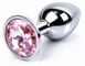 Анальная пробка Jewellery Silver Plug Light Pink 62530064-00015 фото 1