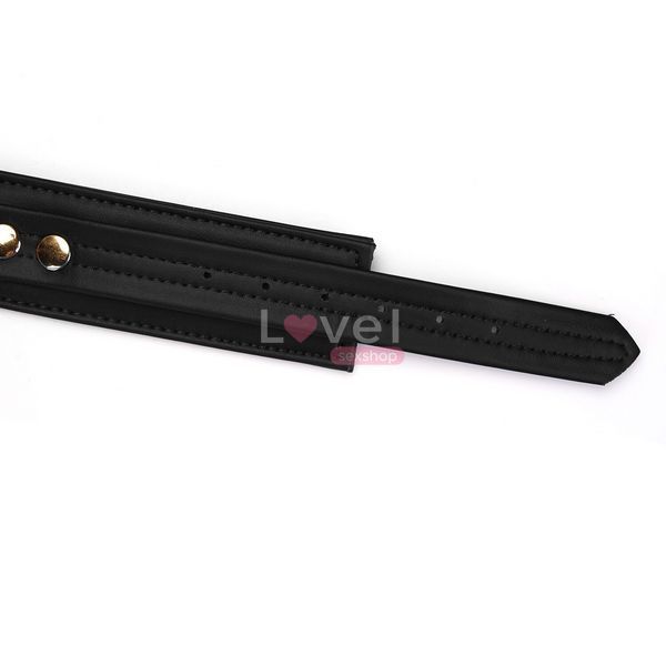 Ошейник с поводком Liebe Seele Black Organosilicon Collar with Leash, экокожа SO9484 фото